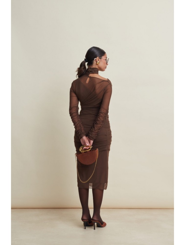 LA CHAINE Daphne Cognac Brown Καφέ τσάντα