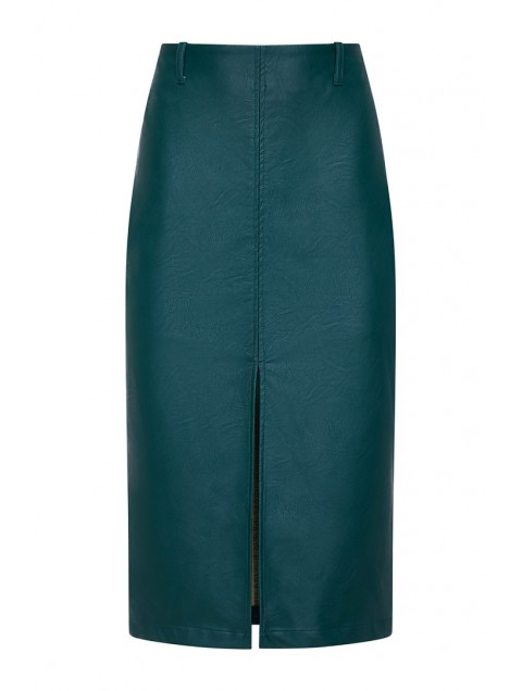 LA CHAINE Eclipse Leather Green Forest Skirt