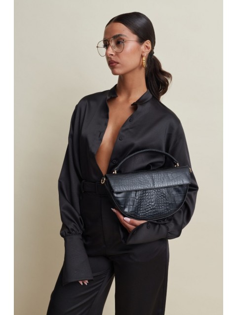 LA CHAINE Kallisti Black Leather Bag