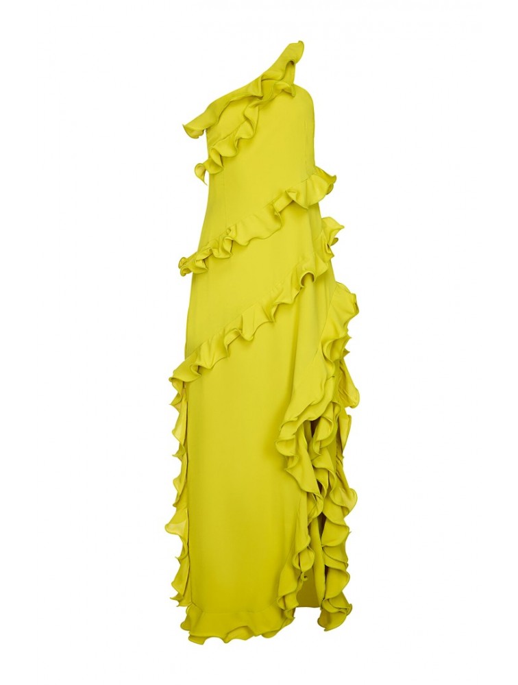 LA CHAINE Kymata Lime Dress Λάιμ Φόρεμα