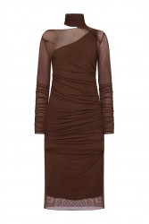 LA CHAINE Medusa Brown Dress Καφέ Φόρεμα