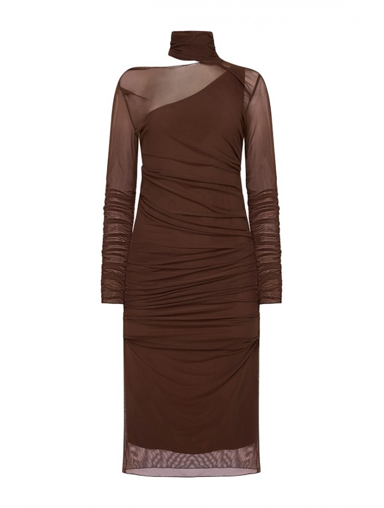 LA CHAINE Medusa Brown Dress Καφέ Φόρεμα