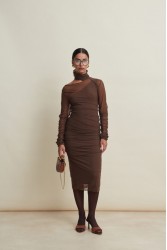 LA CHAINE Medusa Brown Dress Καφέ Φόρεμα