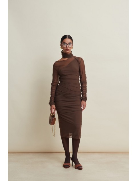 LA CHAINE Medusa Brown Dress