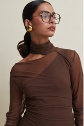 LA CHAINE Medusa Brown Dress Καφέ Φόρεμα