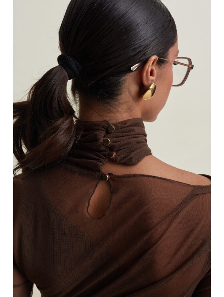 LA CHAINE Medusa Brown Dress Καφέ Φόρεμα