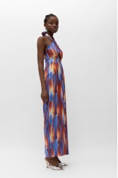 MALLORY THE LABEL Emely Blue Terracotta Jumpsuit Εμπριμέ Ολόσωμη Φόρμα