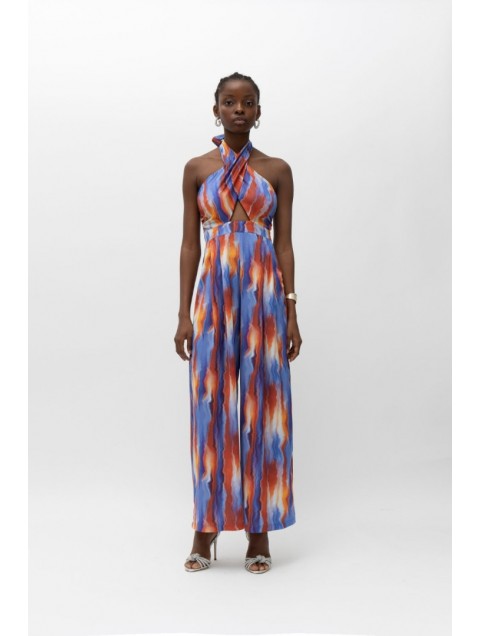 MALLORY THE LABEL Emely Blue Terracotta Jumpsuit MALLORY THE LABEL Emely Blue Terracotta Jumpsuit