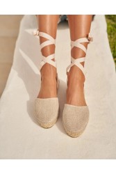 MANEBÌ Organic Hemp Flat Valenciana Espadrilles La Havana Μπεζ Εσπαντρίγιες από οργανικό λινό
