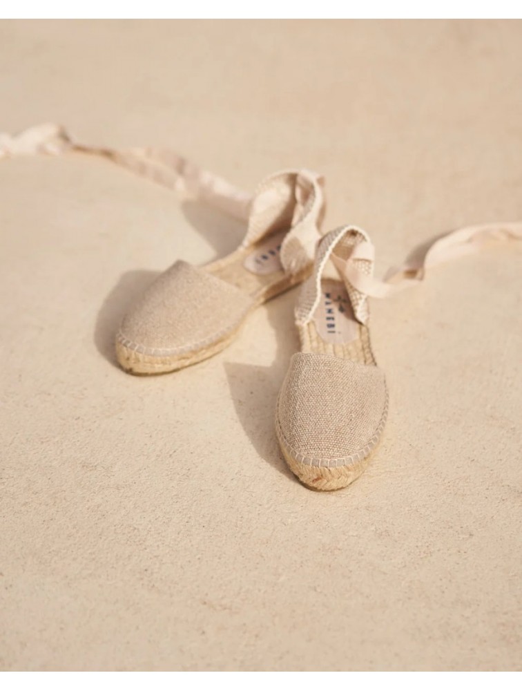 MANEBÌ Organic Hemp Flat Valenciana Espadrilles La Havana Μπεζ Εσπαντρίγιες από οργανικό λινό