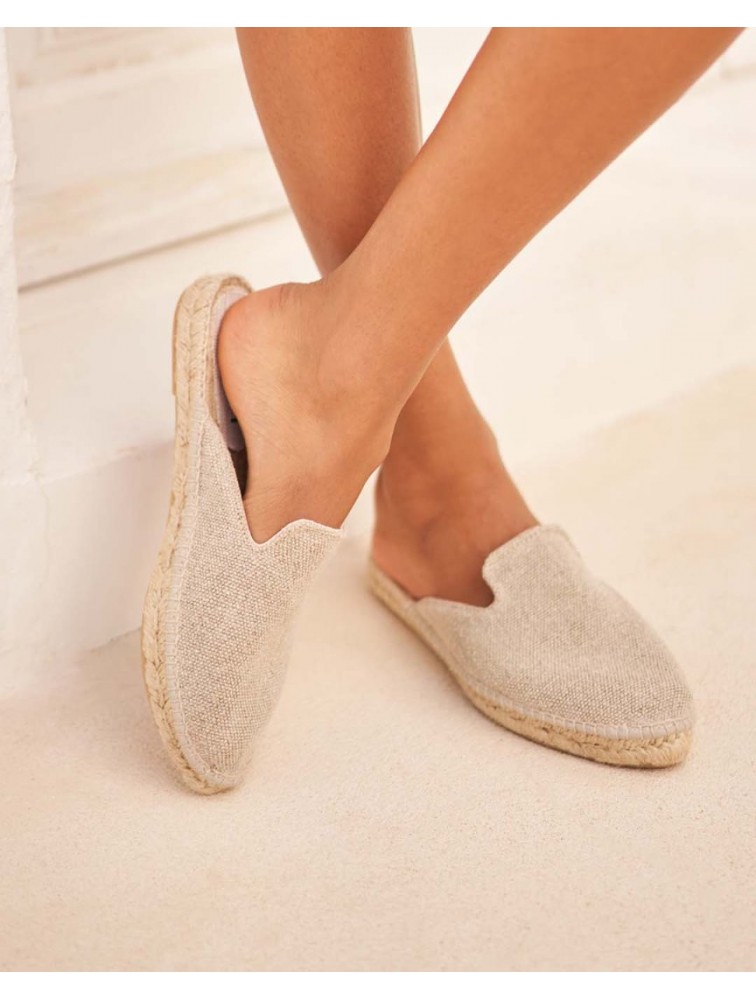 MANEBÌ Organic Hemp Mules La Havana Εκρού γυναικεία mules από βιώσιμο οργανικό ύφασμα