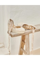 MANEBÌ Εσπαντρίγιες από βαμβακερό βελονάκι Wedge σε φυσικό χρώμα