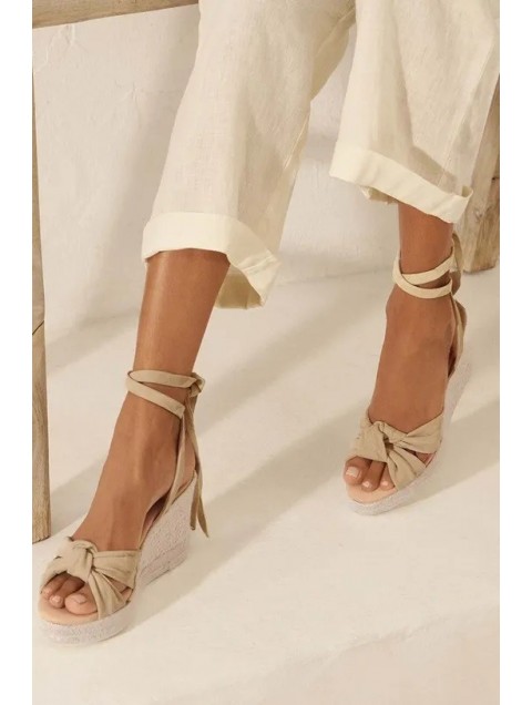 MANEBÌ Beige suede espadrilles
