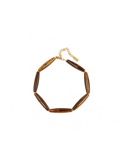 MÉRBABE Imogen Necklace Brown Καφέ Κολιέ Από Χαλαζία