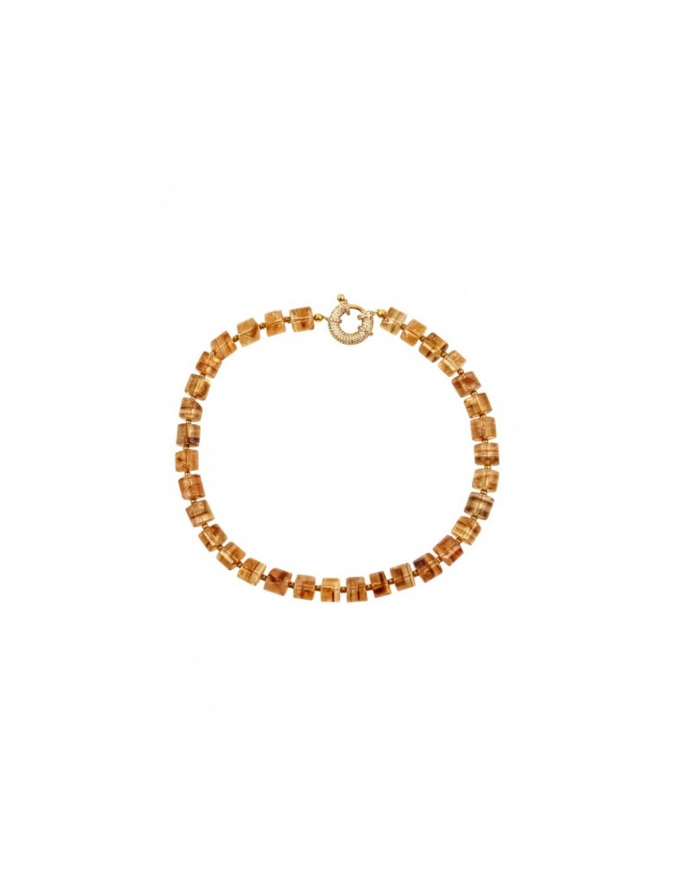 MÉRBABE Myrtle Necklace Brown Καφέ Κολιέ Από Κιτρίνη Χαλαζία