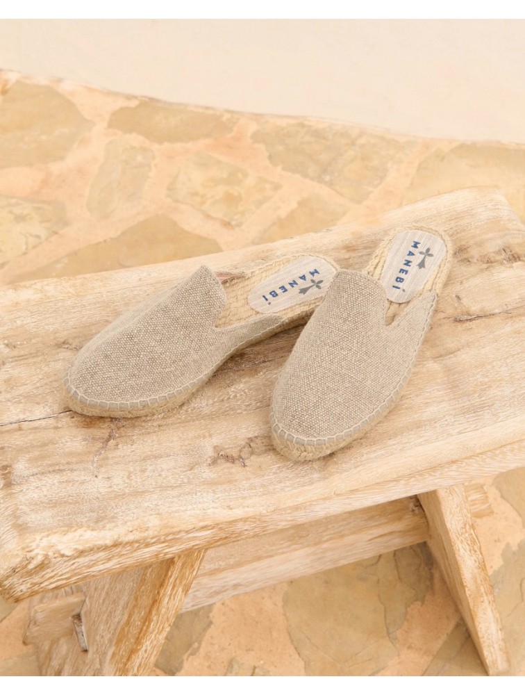 MANEBÌ Organic Hemp Mules La Havana Εκρού γυναικεία mules από βιώσιμο οργανικό ύφασμα