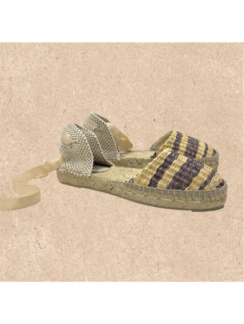 MANEBÌ Raffia Stripes Flat Espadrilles La Havana Ριγέ Εσπαντρίγιες MANEBÌ Raffia Stripes Flat Espadrilles La Havana Ριγέ Εσπαντρίγιες