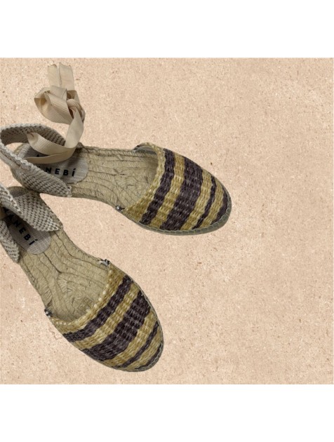 MANEBÌ Raffia Stripes Flat Espadrilles La Havana Ριγέ Εσπαντρίγιες MANEBÌ Raffia Stripes Flat Espadrilles La Havana Ριγέ Εσπαντρίγιες