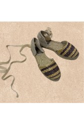 MANEBÌ Raffia Stripes Flat Espadrilles La Havana Ριγέ Εσπαντρίγιες