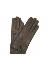 SERMONETA Nappa leather gloves cashmere lined Dark Brown Καφέ Δερμάτινα Γυναικεία Γάντια με επένδυση