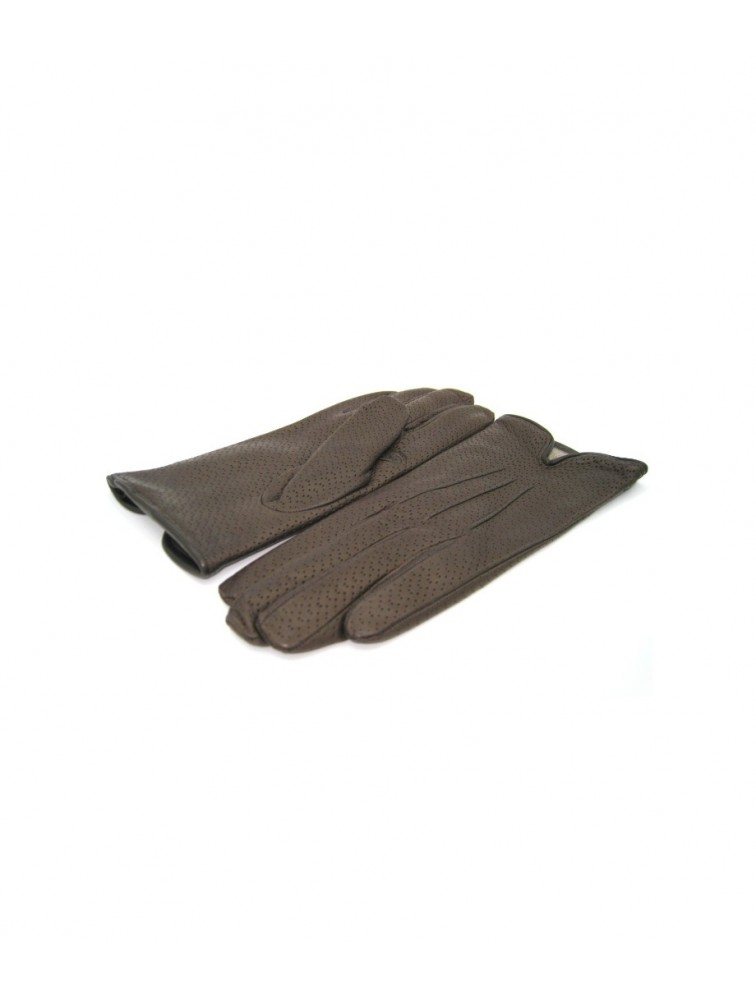SERMONETA Nappa leather gloves cashmere lined Dark Brown Καφέ Δερμάτινα Γυναικεία Γάντια με επένδυση