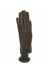 SERMONETA Nappa leather gloves cashmere lined Dark Brown Καφέ Δερμάτινα Γυναικεία Γάντια με επένδυση