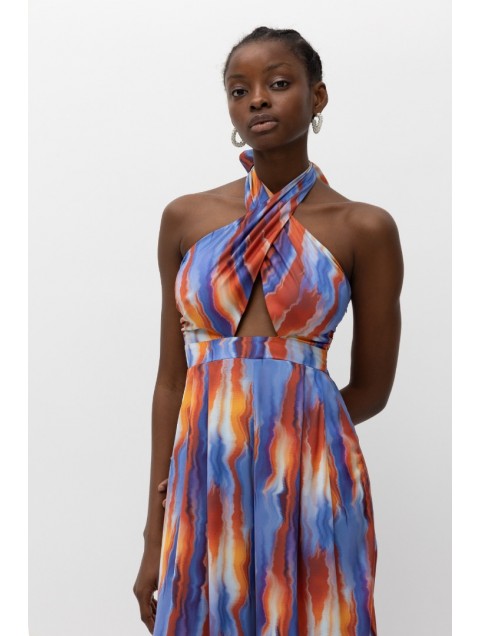 MALLORY THE LABEL Emely Blue Terracotta Jumpsuit MALLORY THE LABEL Emely Blue Terracotta Jumpsuit