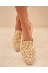 MANEBÌ Women's mules made of high quality raffia in natural color