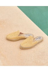 MANEBÌ Women's mules made of high quality raffia in natural color