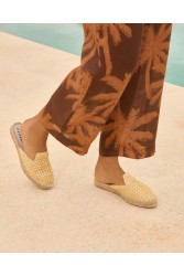 MANEBÌ Women's mules made of high quality raffia in natural color