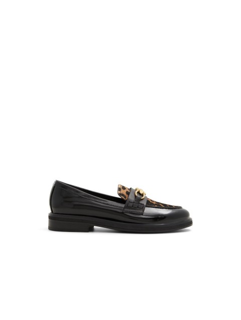 ALDO BISSOM Black/Leopard buckle moccasins