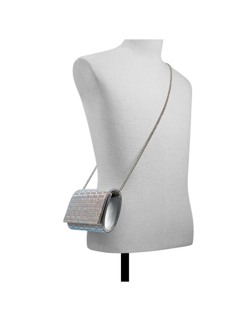 ALDO FAHARI Silver Women's Rhinestone Envelope Bag
