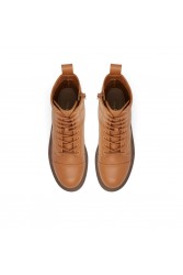 ALDO GOER Tan leather ankle boot with laces
