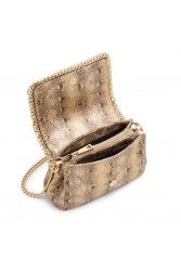 ALDO KAYLEY Χρυσή γυναικεία τσάντα με τύπωμα animal print