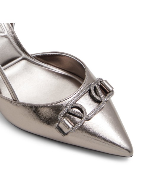 ALDO SHIRLY Charcoal Metallic Slingback Heels