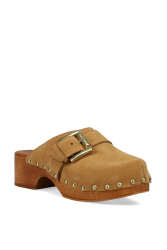 MIGATO Beige Leather Women's Clogs