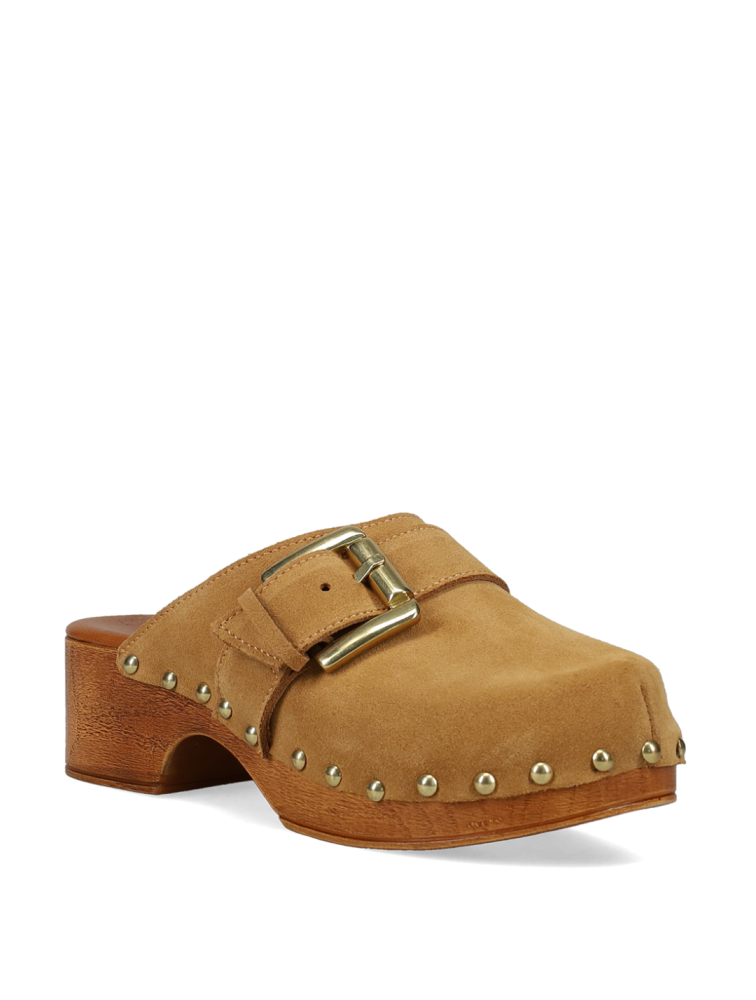 MIGATO Beige Leather Women's Clogs