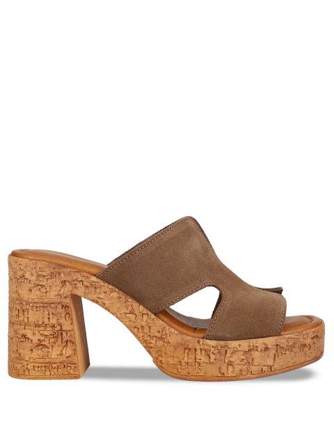 MIGATO Taupe Leather Women's Mules
