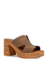 MIGATO Taupe Leather Women's Mules