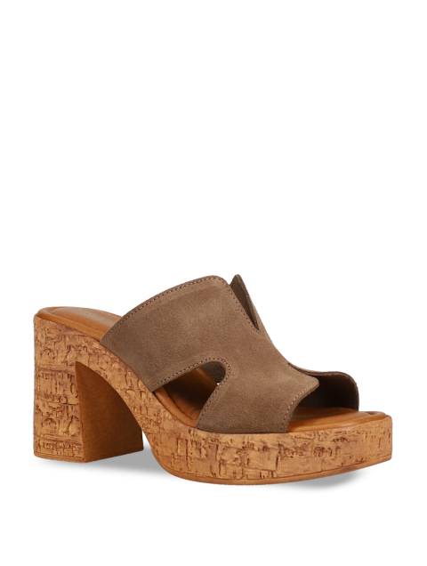 MIGATO Taupe Leather Women's Mules