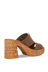 MIGATO Taupe Leather Women's Mules