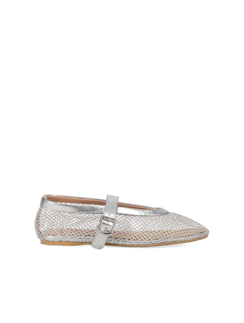 MIGATO (gai mattiolo) Silver Perforated Women's Ballerinas With Glitter
