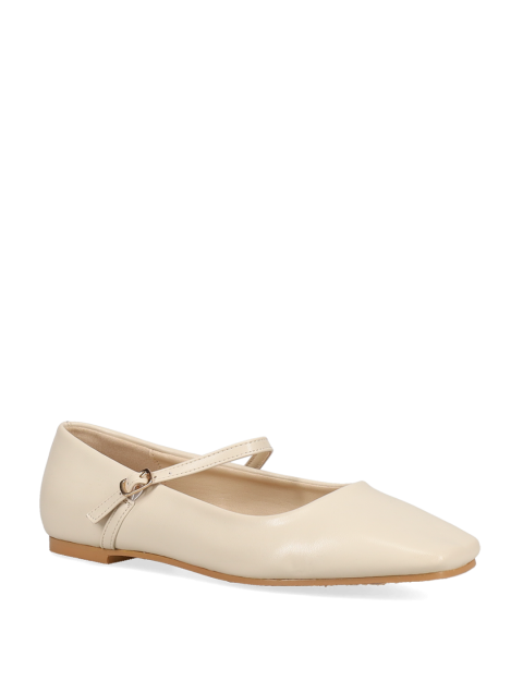 MIGATO Ecru women's mary jane ballerina