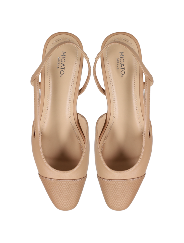 MIGATO Camel heeled women's ballerina