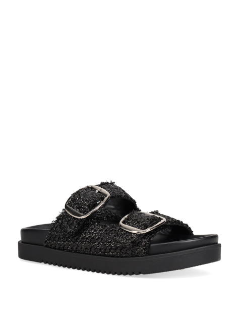 MIGATO Black Straw Women's Sandals