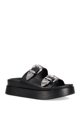 MIGATO Black Women's Flatforms With Buckles