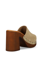MIGATO Beige Leather Women's Mules