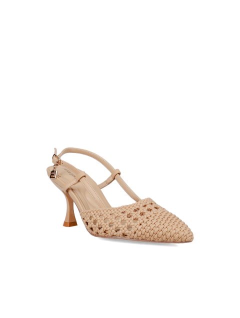 LAURA BIAGIOTTI Beige Women's Singback Perforated Heels