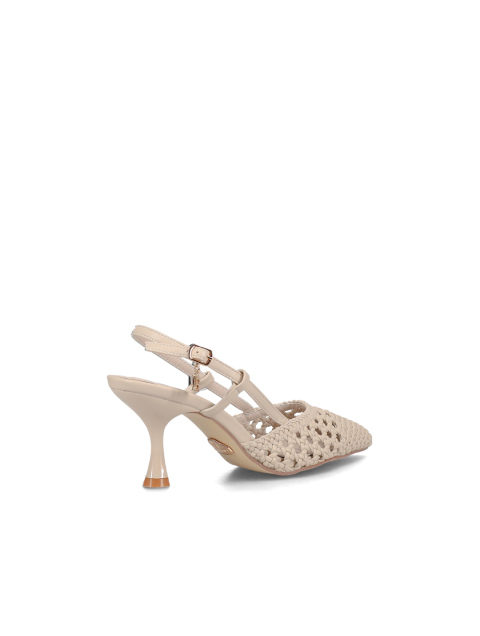 LAURA BIAGIOTTI Ecru Women's Singback Perforated Heels