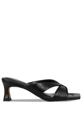 MIGATO Black Women's Mules With Cross Straps